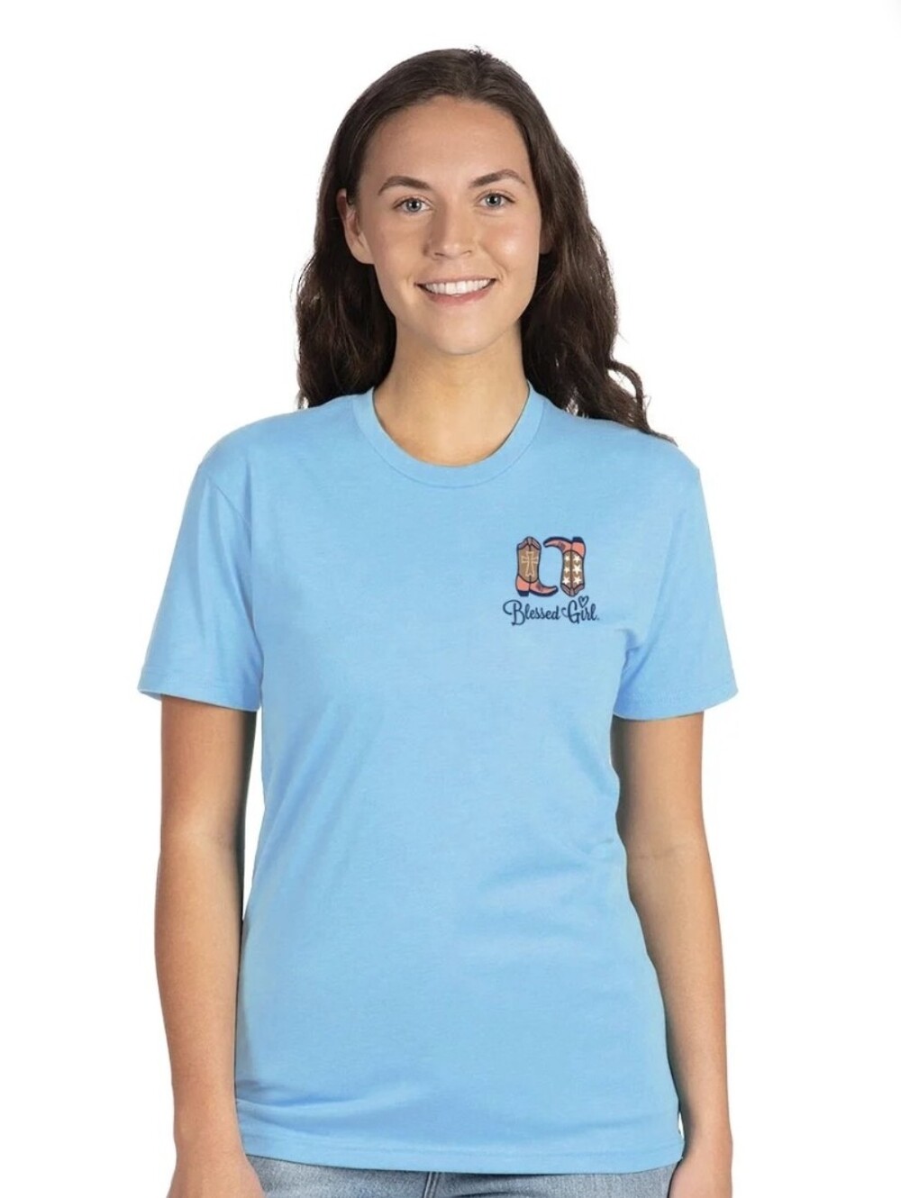 Light Blue 'Blessed Girl' Graphic Tee